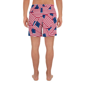 Betsy Ross Flag Men's Athletic Long Shorts